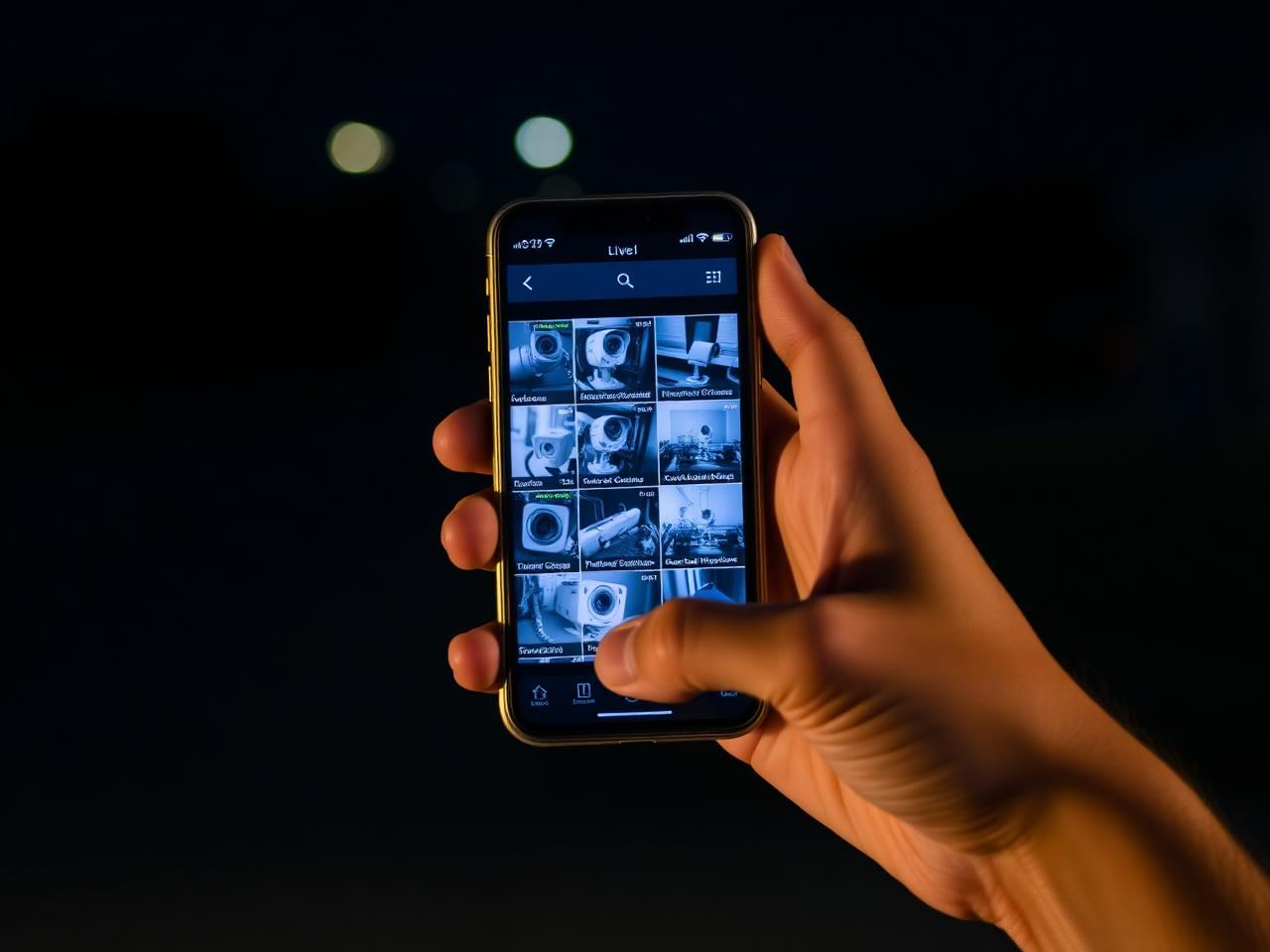 Live CCTV feeds and smart home control on a mobile app